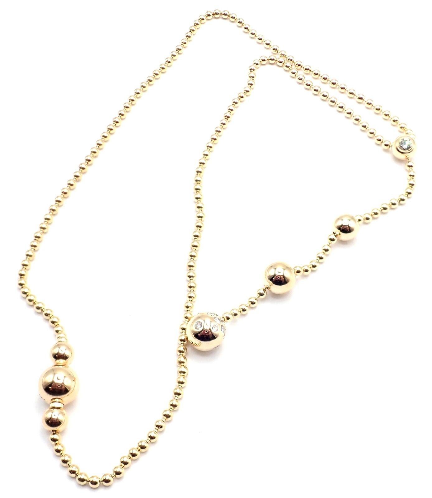 Women's or Men's Cartier Draperie de Decollate Diamond Yellow Gold Single Drop Necklace For Sale