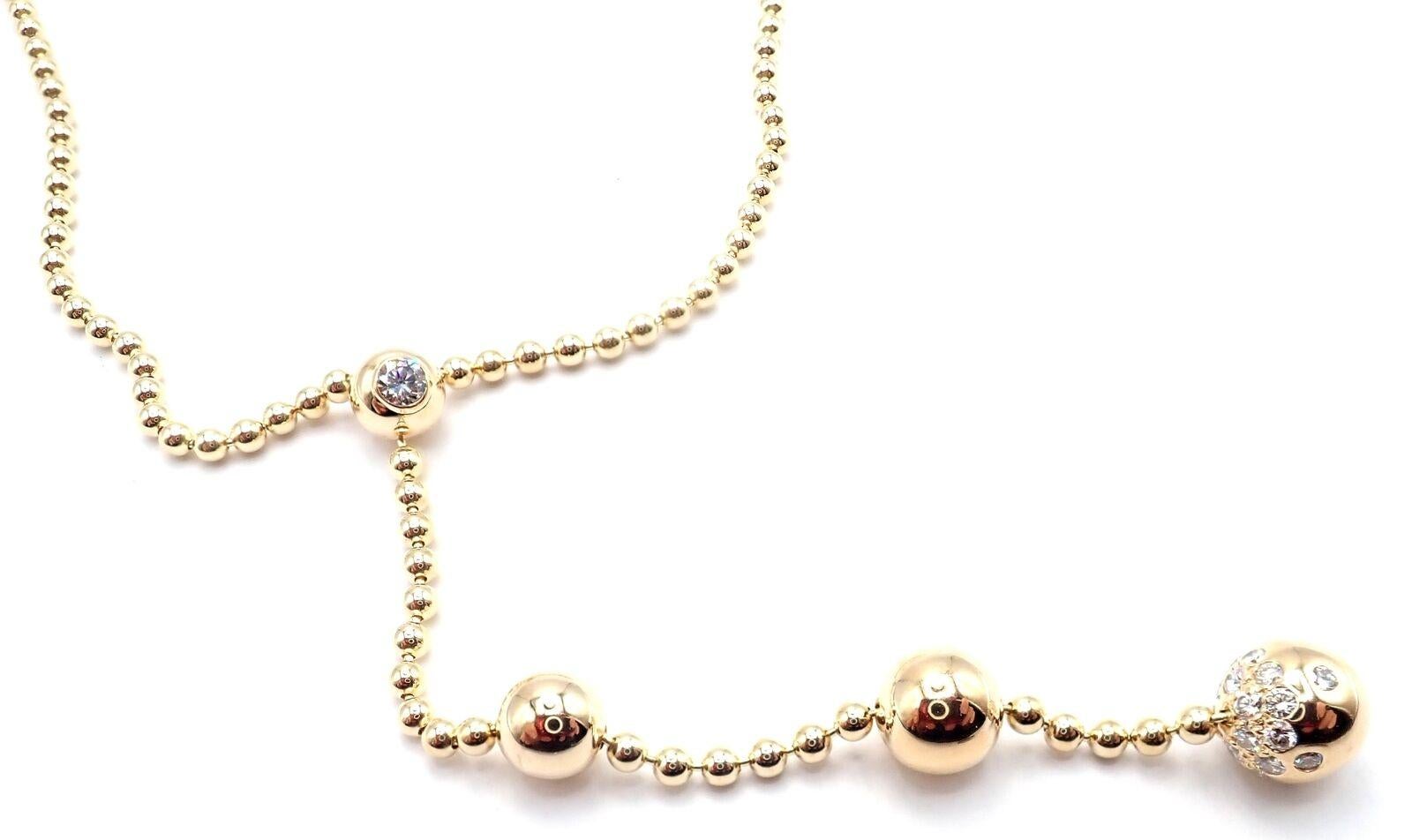 Cartier Draperie de Decollate Diamond Yellow Gold Single Drop Necklace For Sale 2