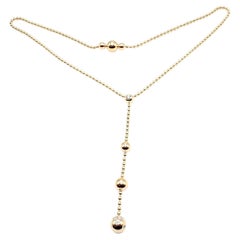 Vintage Cartier Draperie de Decollate Diamond Yellow Gold Single Drop Necklace