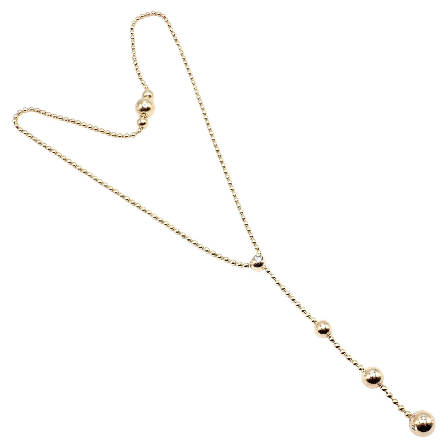 Cartier Draperie de Decollate Diamond Yellow Gold Single Drop Necklace