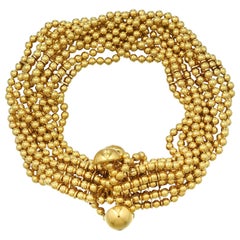 Vintage Cartier Draperie De Decollente Ten Strand Gold Bead Bracelet