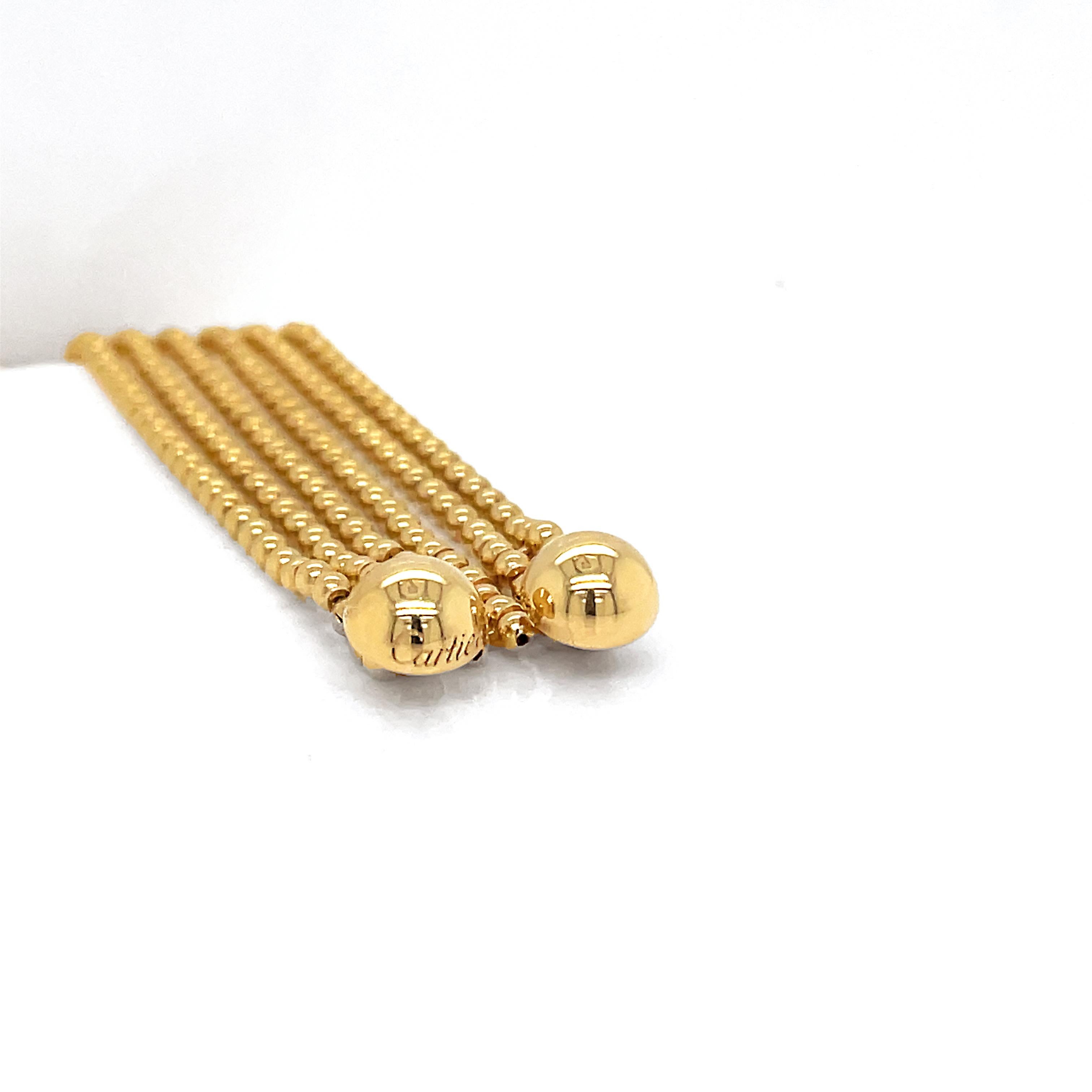 Retro Cartier Draperie De Décolleté 18 Carat Yellow Gold Multi Strand Necklace For Sale