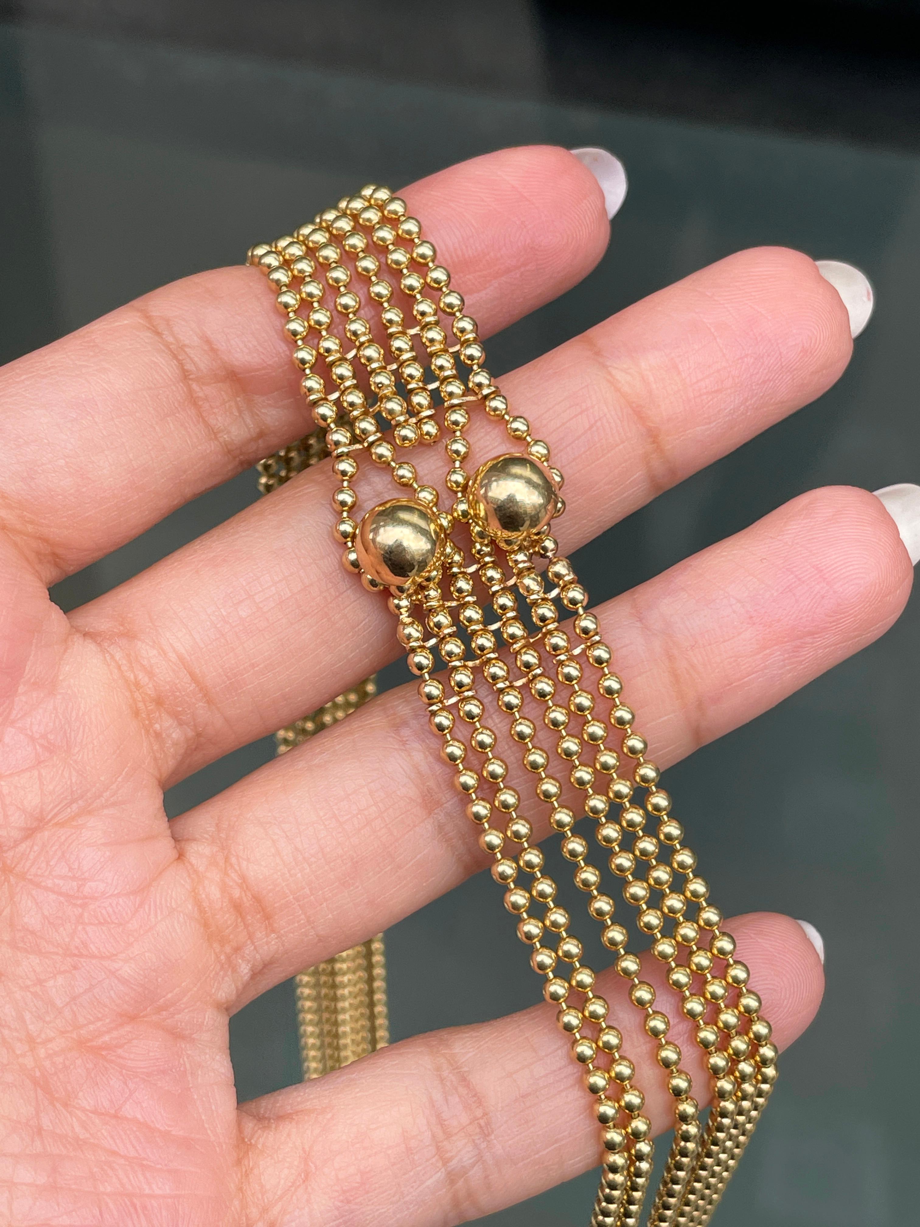 Cartier Draperie De Décolleté 18 Karat Gelbgold Multi Strang Halskette im Angebot 1