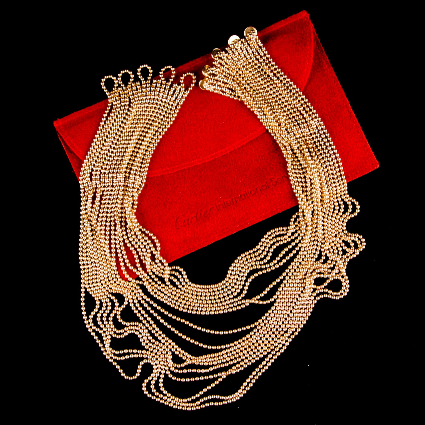 Cartier Draperie de Decollete 18 Karat Yellow Gold Vintage Necklace 18 Rows 3
