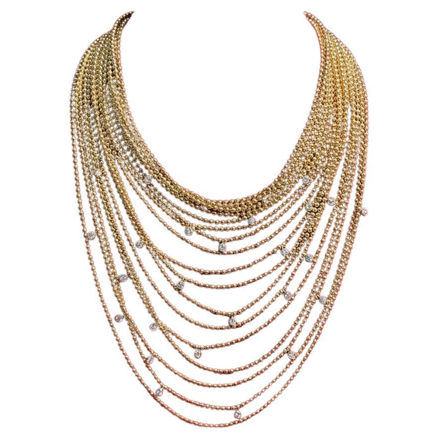 Cartier Draperie de Décolleté 18K Gold Diamond Necklace with Box