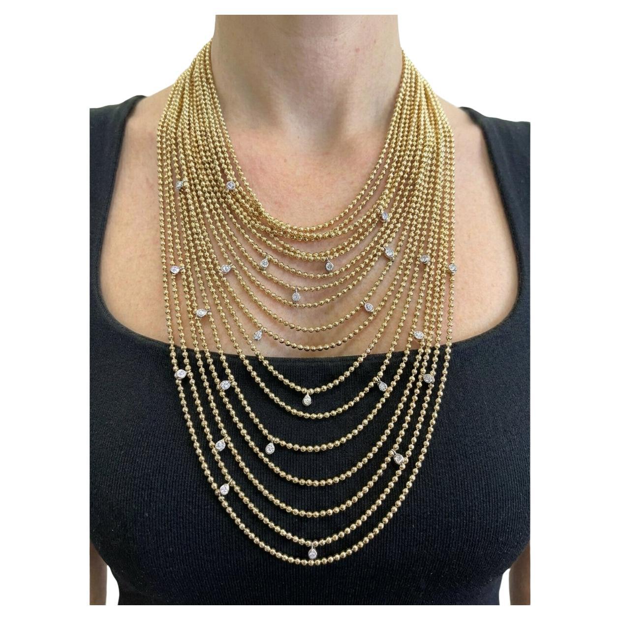 Cartier Draperie de Décolleté Collana di diamanti in oro 18 carati con scatola