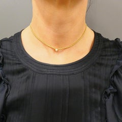 Cartier Draperie De Décolleté 18k Gold Diamond Solitaire Beaded Chain Necklace