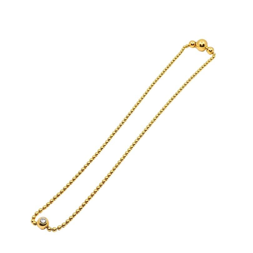 Cartier Draperie De Décolleté - Collana con catena di perline con solitario di diamanti in oro 18 ct. In condizioni ottime in vendita a Beverly Hills, CA
