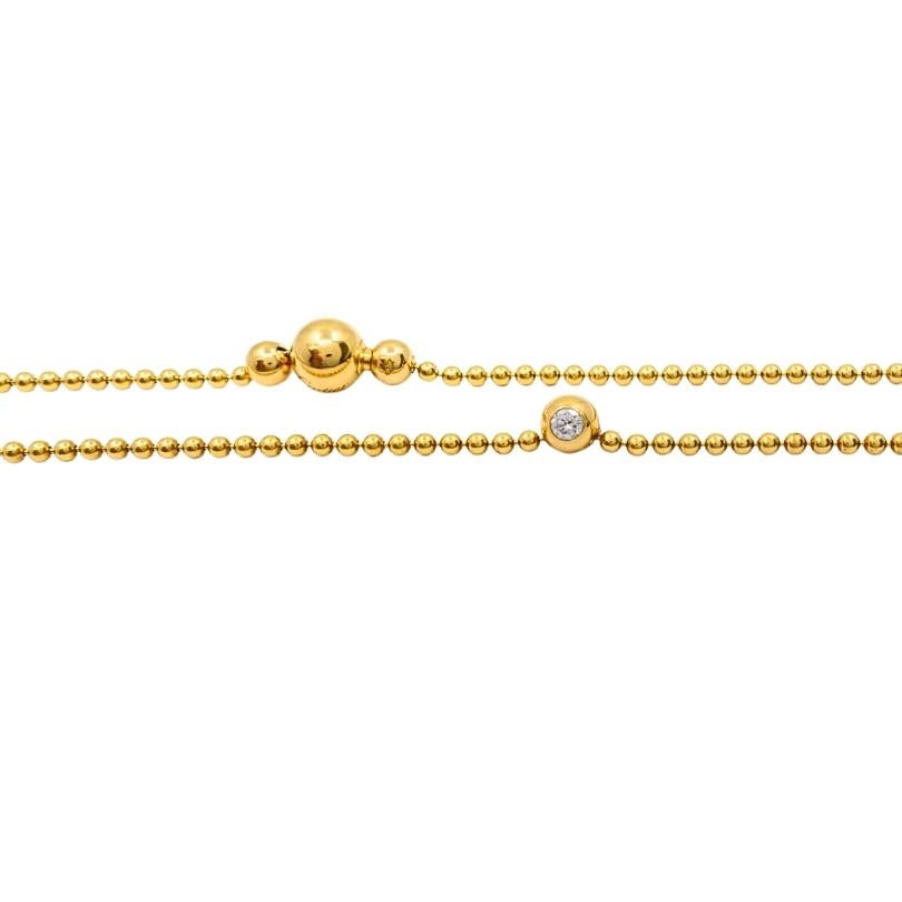 Donna Cartier Draperie De Décolleté - Collana con catena di perline con solitario di diamanti in oro 18 ct. in vendita