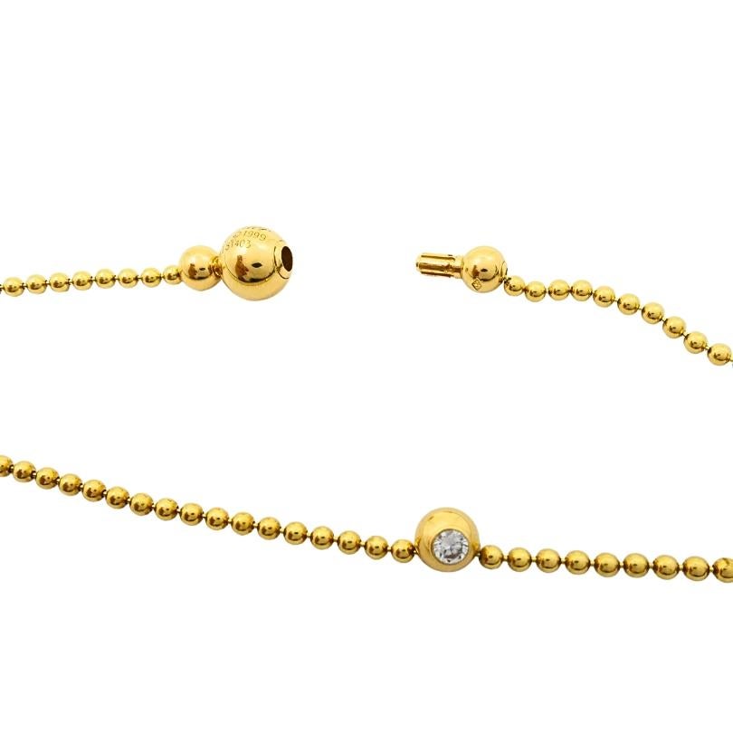 Cartier Draperie De Décolleté - Collana con catena di perline con solitario di diamanti in oro 18 ct. in vendita 1