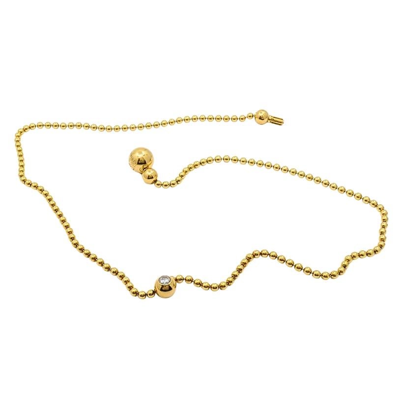Cartier Draperie De Décolleté - Collana con catena di perline con solitario di diamanti in oro 18 ct. in vendita 2