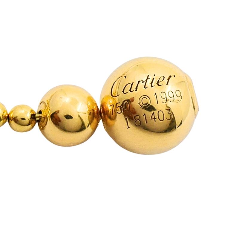 Cartier Draperie De Décolleté - Collana con catena di perline con solitario di diamanti in oro 18 ct. in vendita 3