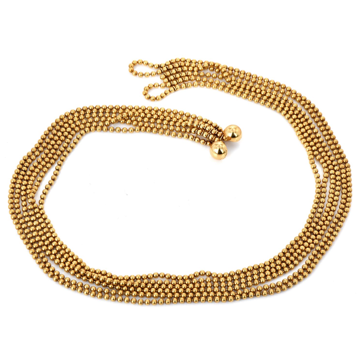 Retro Cartier Draperie De Décolleté 18k Yellow Gold Multi Choker Necklace