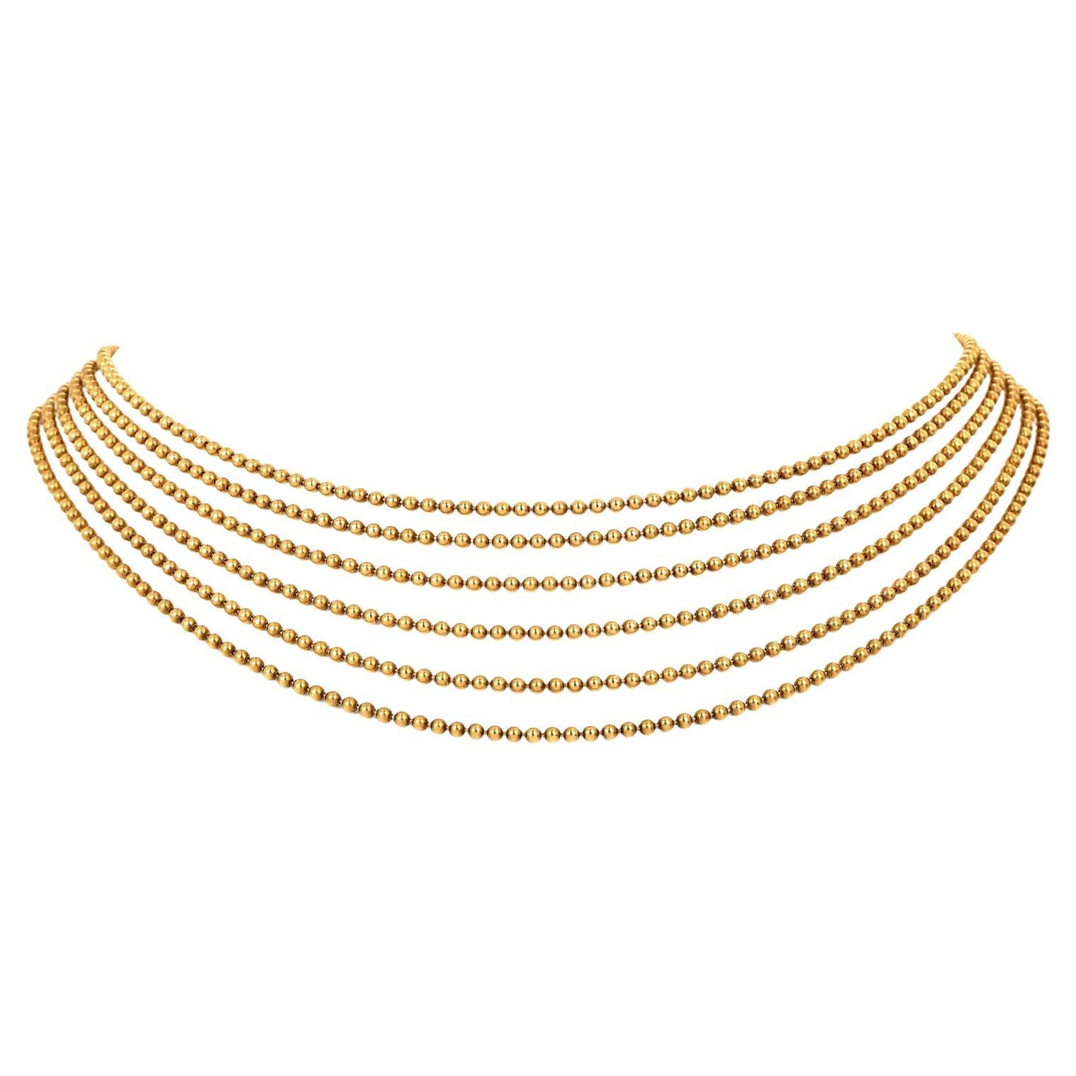 Cartier Draperie De Décolleté 18k Yellow Gold Multi Choker Necklace