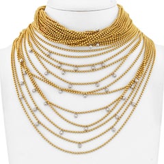 Cartier Draperie De Decollete 18K Yellow Gold of 34 Rows of Beads Necklace