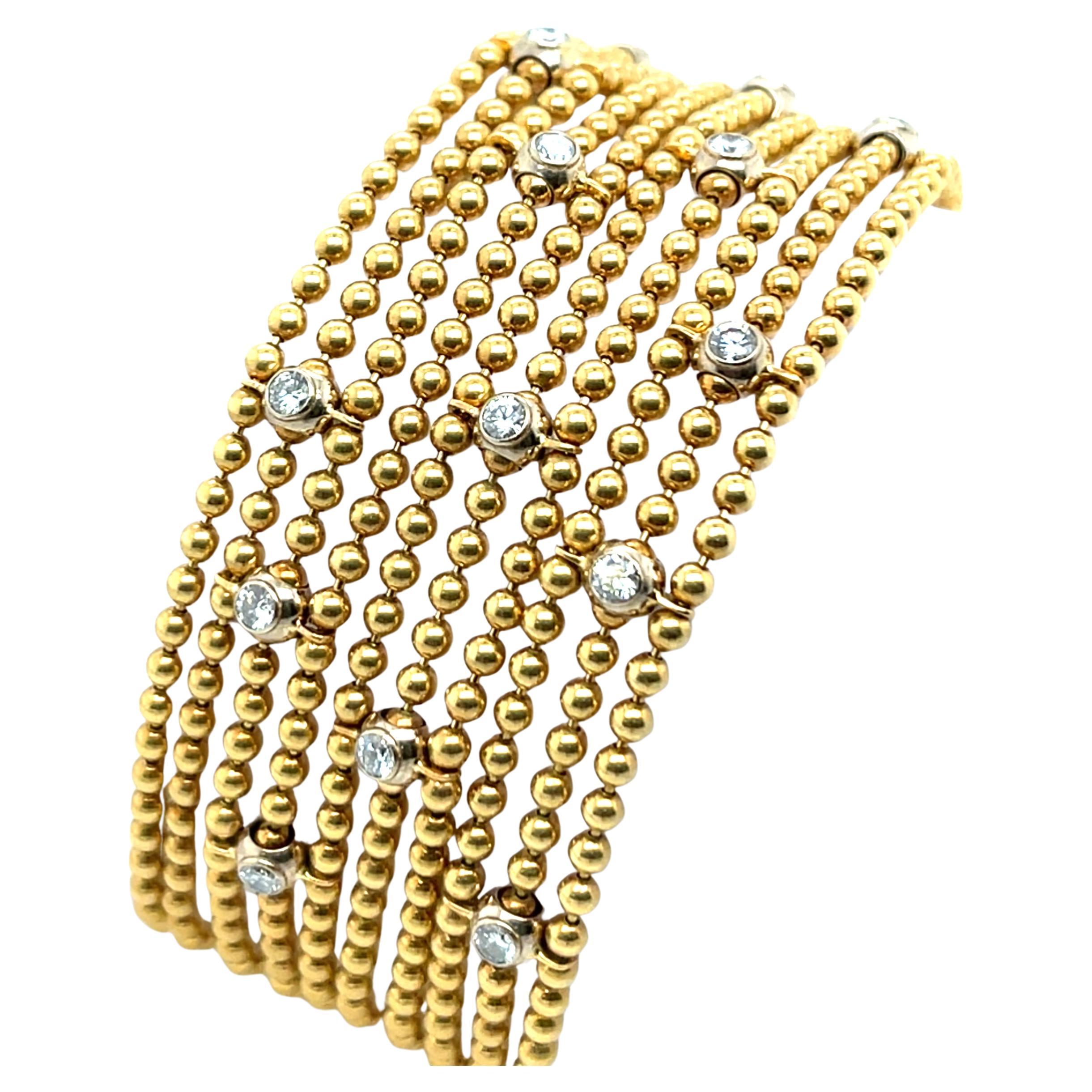 Cartier Draperie De Décolleté Diamond 18ct Yellow Gold Bead Multi Link Bracelet