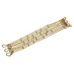 Cartier Draperie De Décolleté Diamond 18K Yellow Gold Bead Multi Link Bracelet
