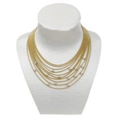 Cartier Draperie De Décolleté Diamant 18K Gelbgold Multi Link Choker Halskette