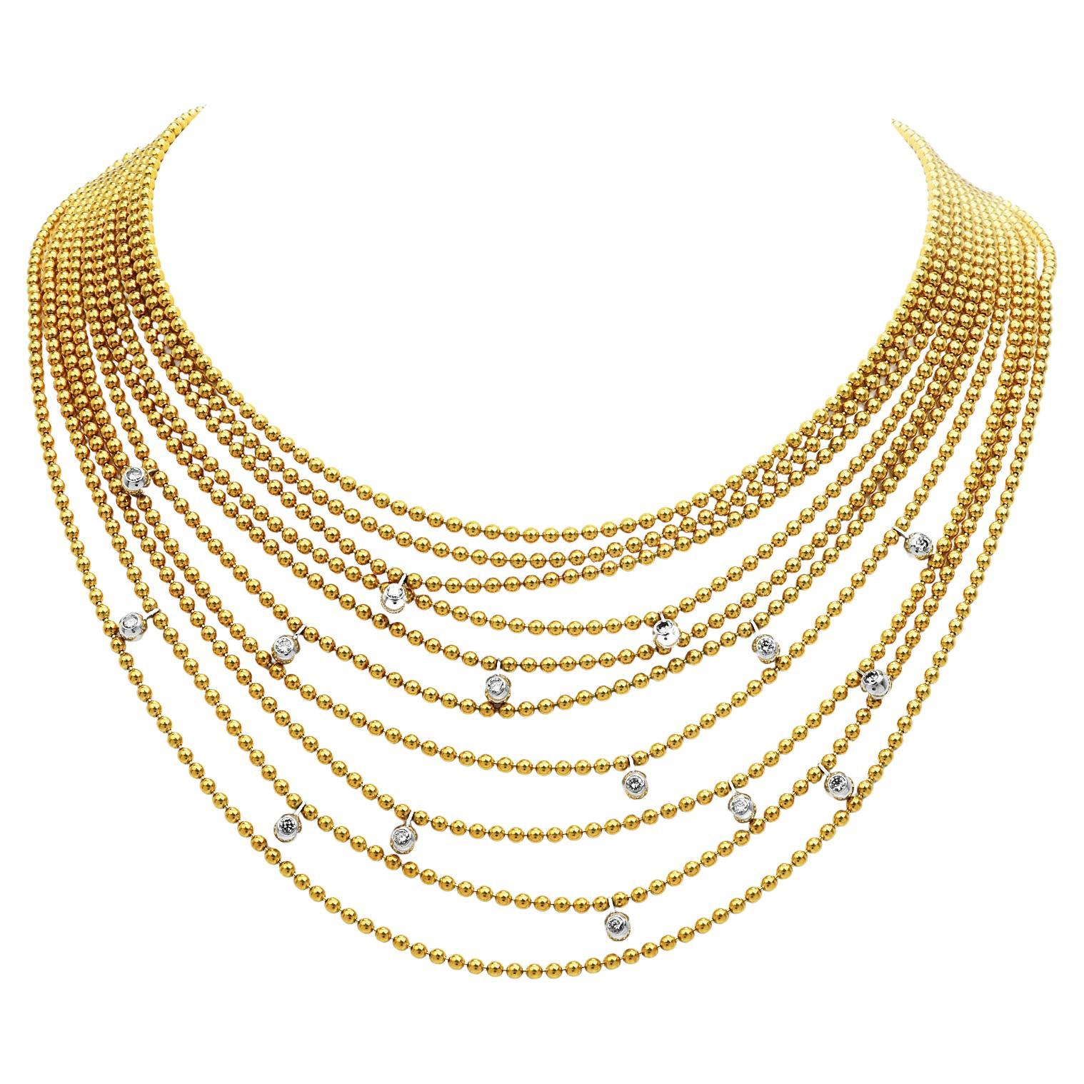 Cartier Draperie De Décolleté Diamond 18K Yellow Gold Multi Link Choker Necklace