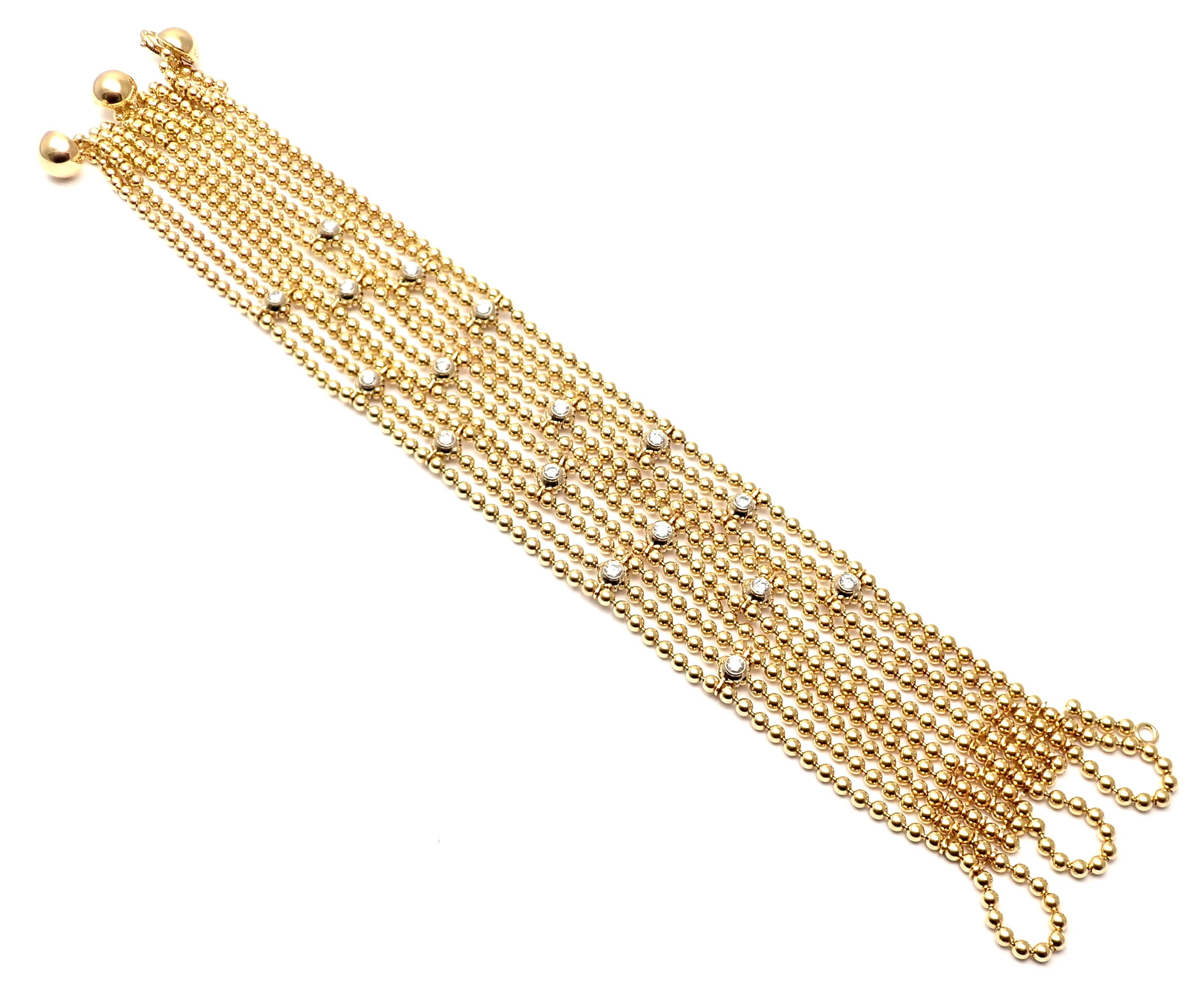 18k Yellow Gold Diamond Draperie de Decollete Link Bracelet by Cartier. 
With 17 round brilliant cut diamonds VVS1 clarity, E color total weight approx. 1.36ct
This bracelet comes with Cartier certificate of authenticity.
Details: 
Length: 7