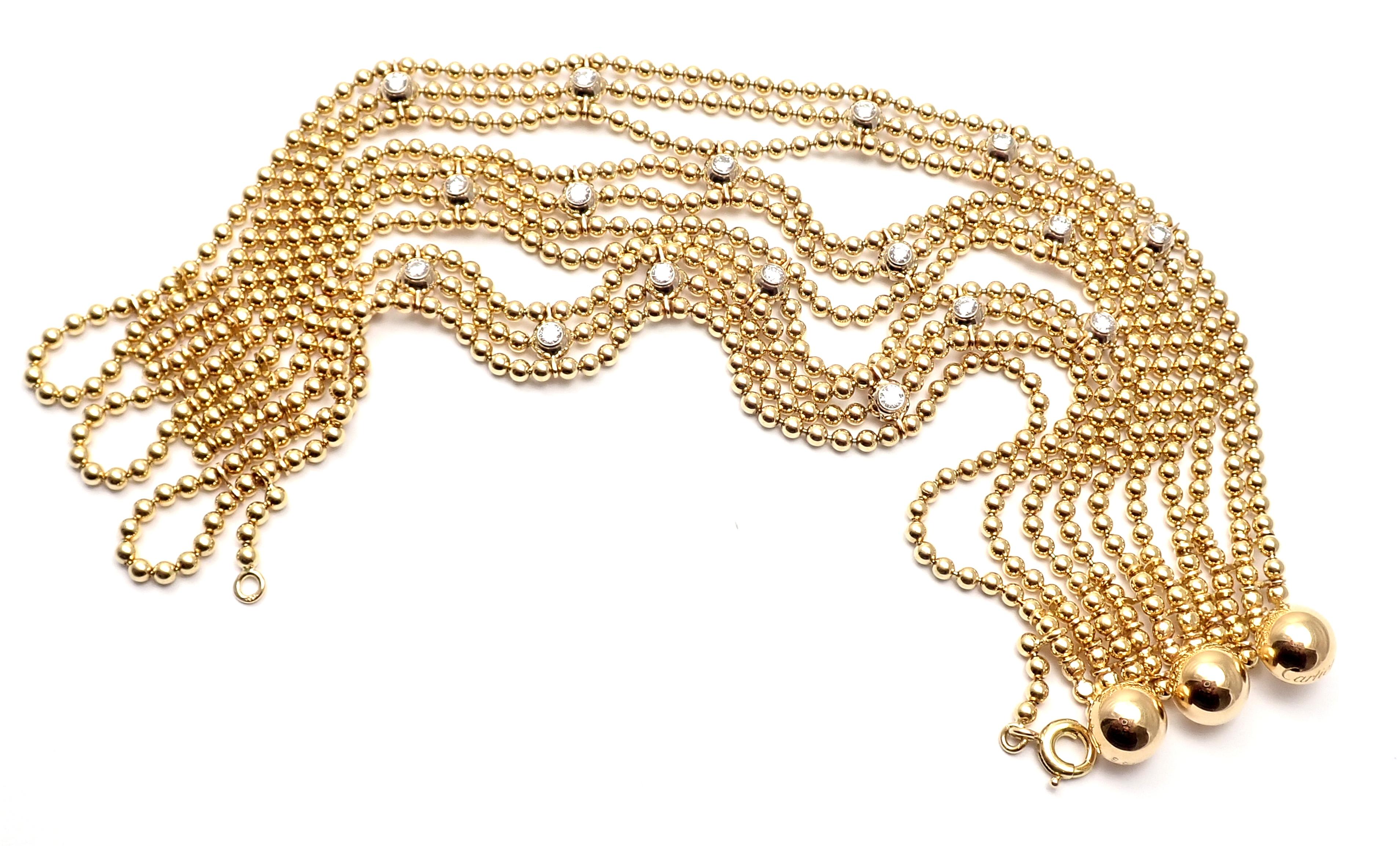 Women's or Men's Cartier Draperie de Decollete Diamond Yellow Gold Link Bracelet