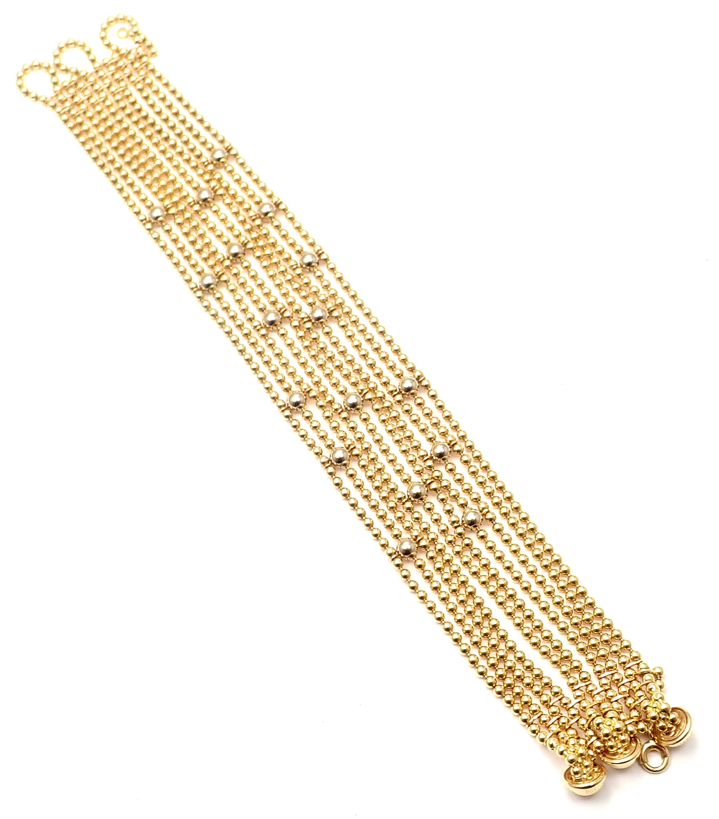 Round Cut Cartier Draperie de Decollete Diamond Yellow Gold Link Bracelet