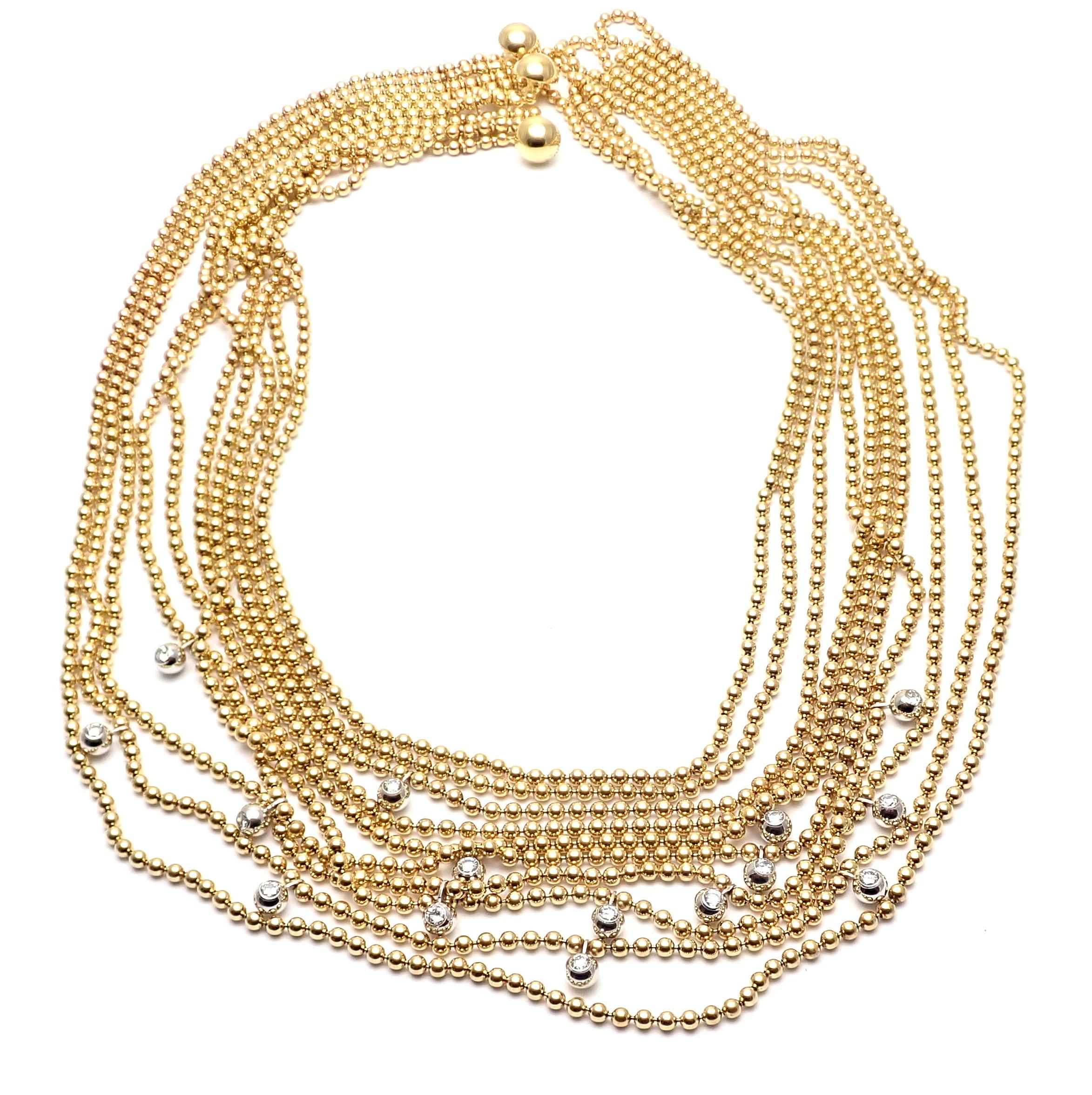 Cartier Draperie de Decollete Diamond Yellow Gold Link Necklace 7