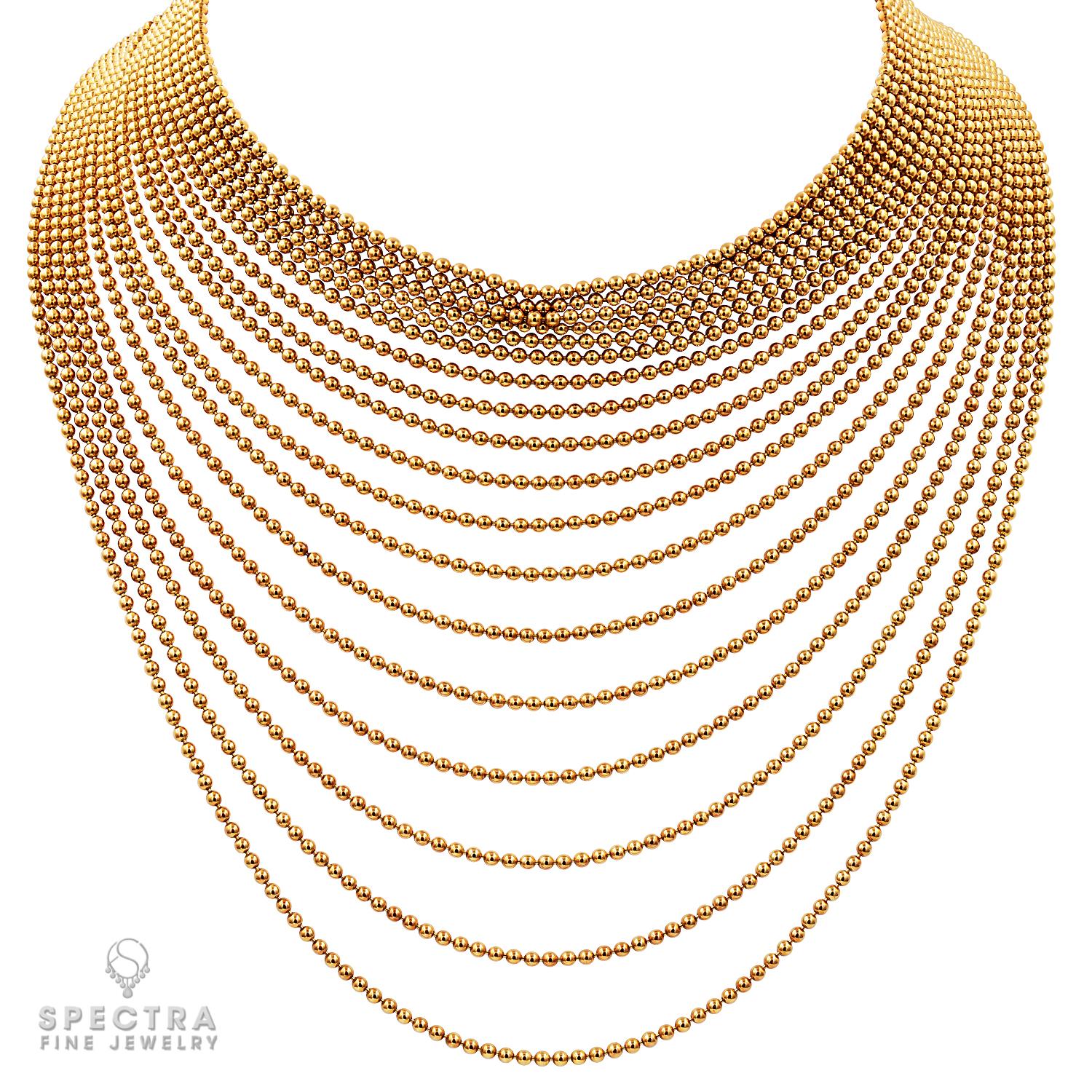 Contemporary Cartier Draperie de Décolleté Multi-Strand Gold Necklace For Sale