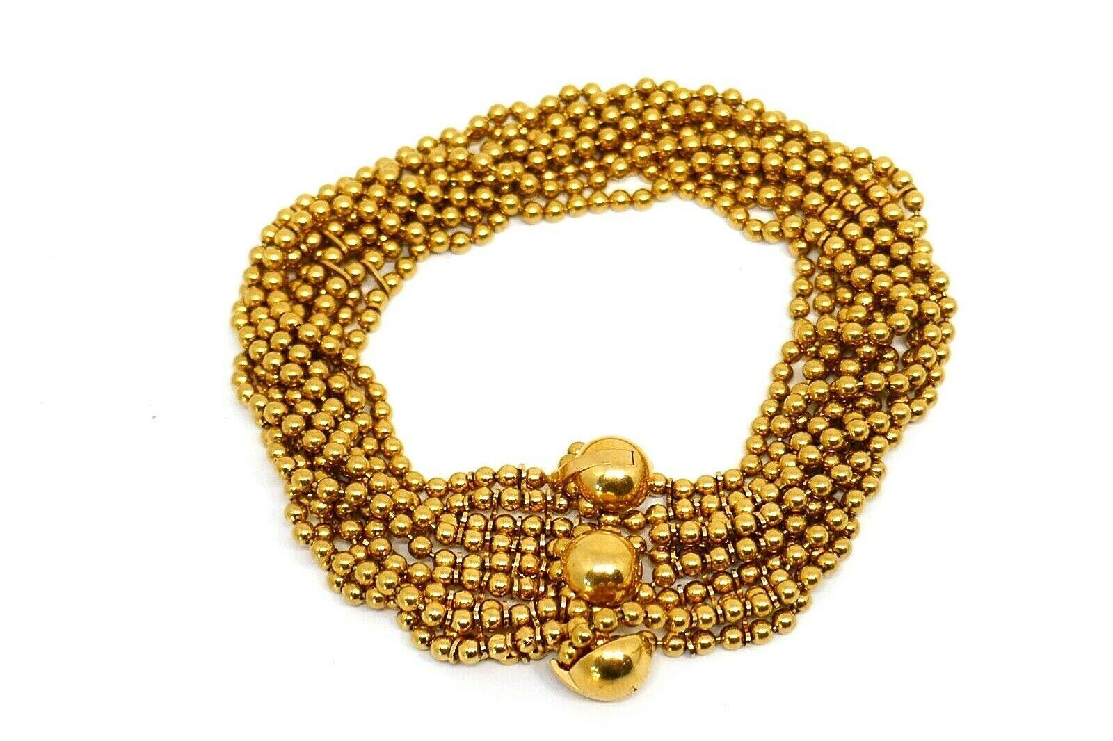 Women's or Men's Cartier Draperie Decollete Strand Beaded Yellow Gold Bracelet