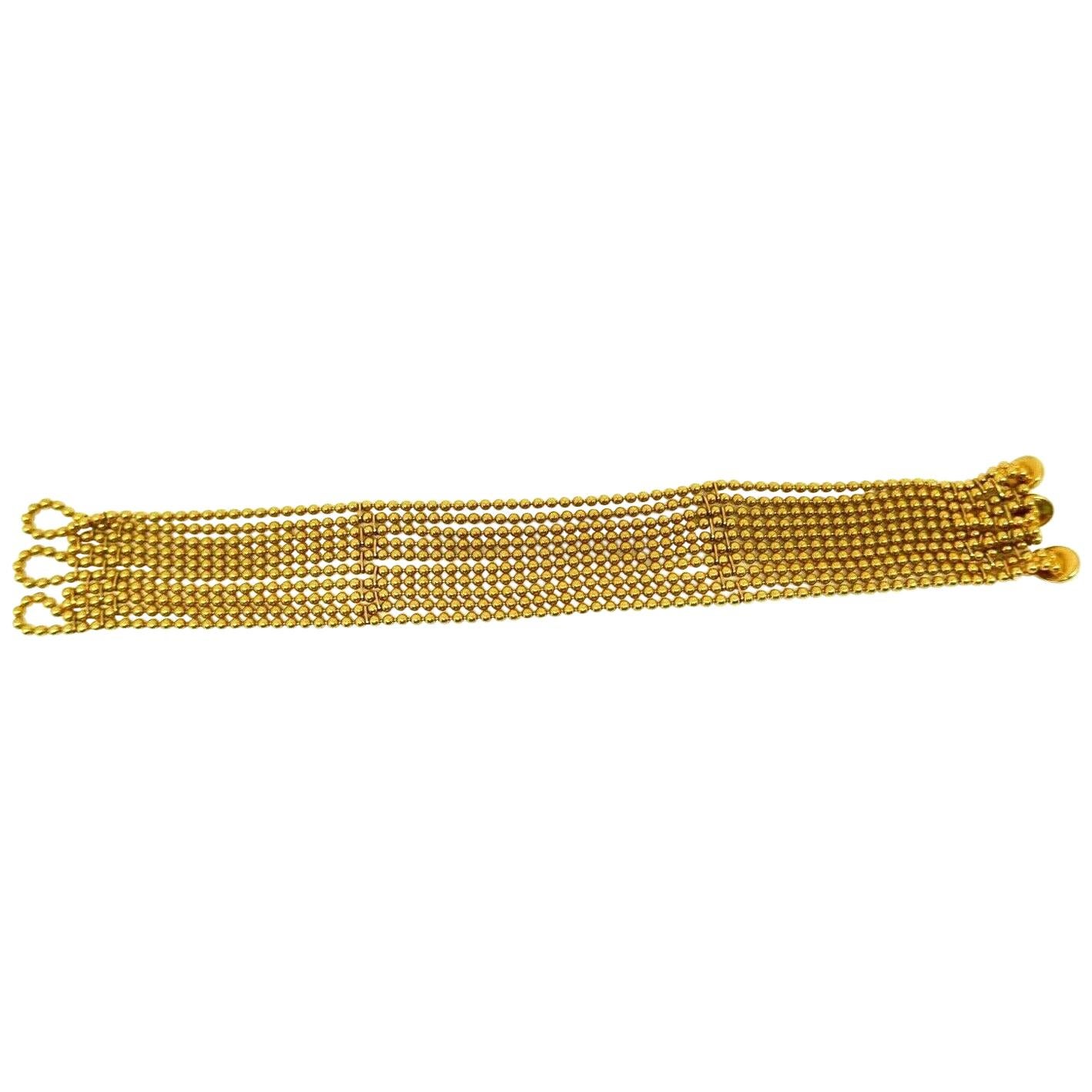 Cartier Draperie Decollete Strand Beaded Yellow Gold Bracelet
