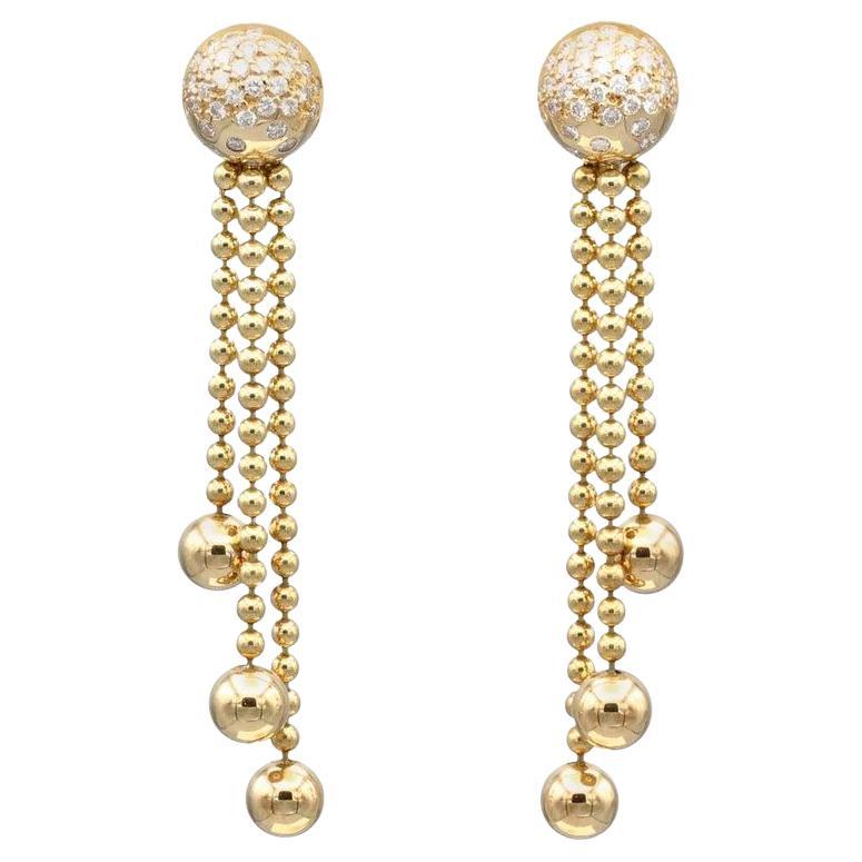 Cartier Draperie Diamond 18k Gold Tassel Earrings