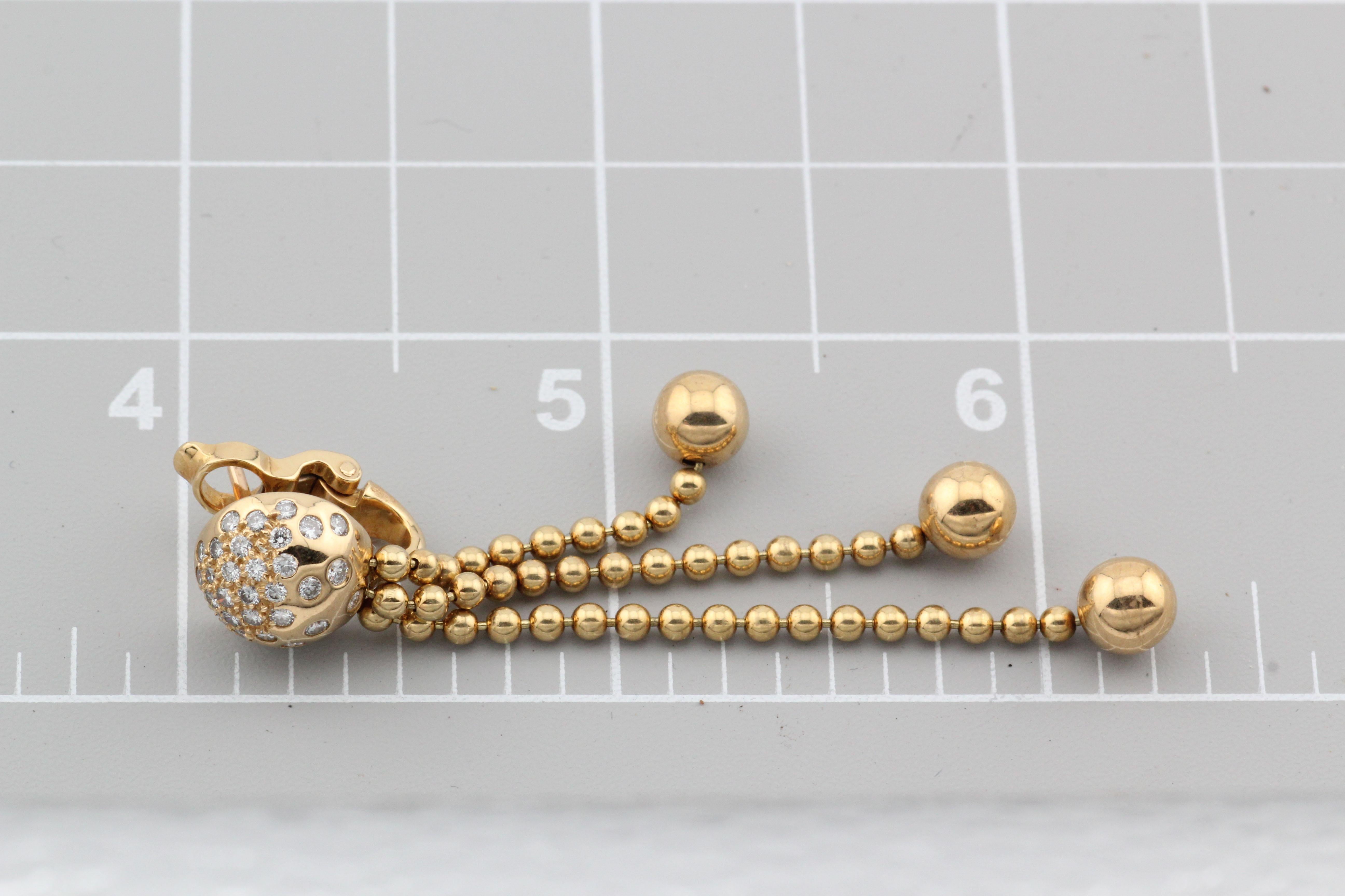 Women's Cartier Draperie Diamond 18k Yellow Gold Tassel Fringe Earrings For Sale