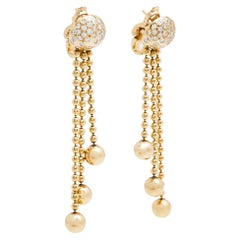 Cartier Draperie Diamond 18k Yellow Gold Tassel Long Earrings