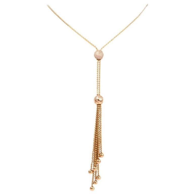 Cartier Draperie Diamond Gold Long Tassel Lariat Chain Necklace In Excellent Condition In Miami, FL