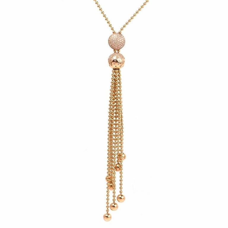 Cartier Draperie Diamond Gold Long Tassel Lariat Chain Necklace 1