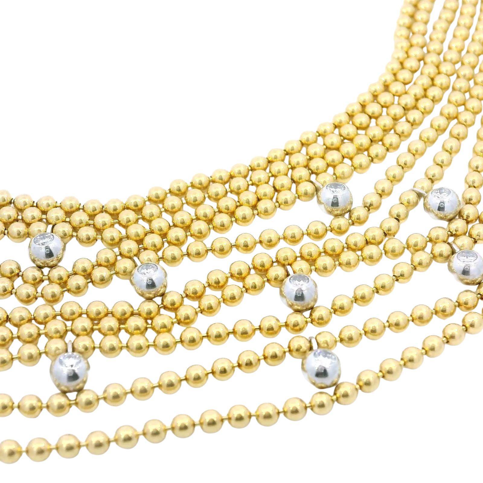 Cartier Draperie Collana di diamanti a 10 file in oro giallo 18 carati con scatola in vendita 1