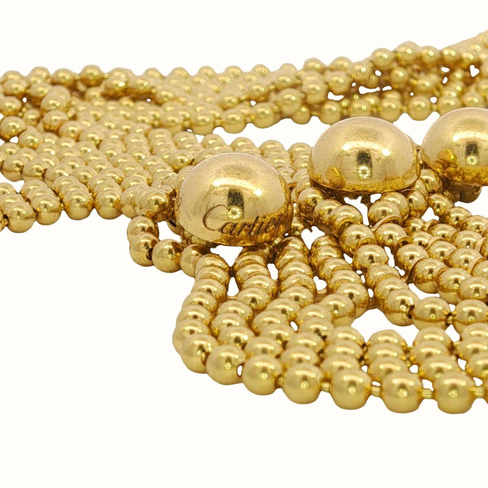Cartier Draperie Collana di diamanti a 10 file in oro giallo 18 carati con scatola in vendita 2