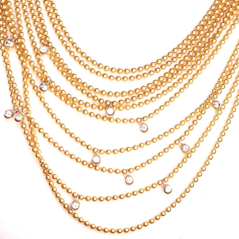 multi strand gold necklace