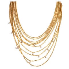 Cartier Draperie Diamond Two-Tone Multi Strand Necklace en or 18 carats