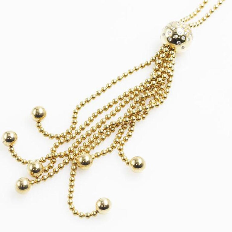 Cartier Draperie Diamond Yellow Gold Long Tassel Lariat Chain Necklace ...
