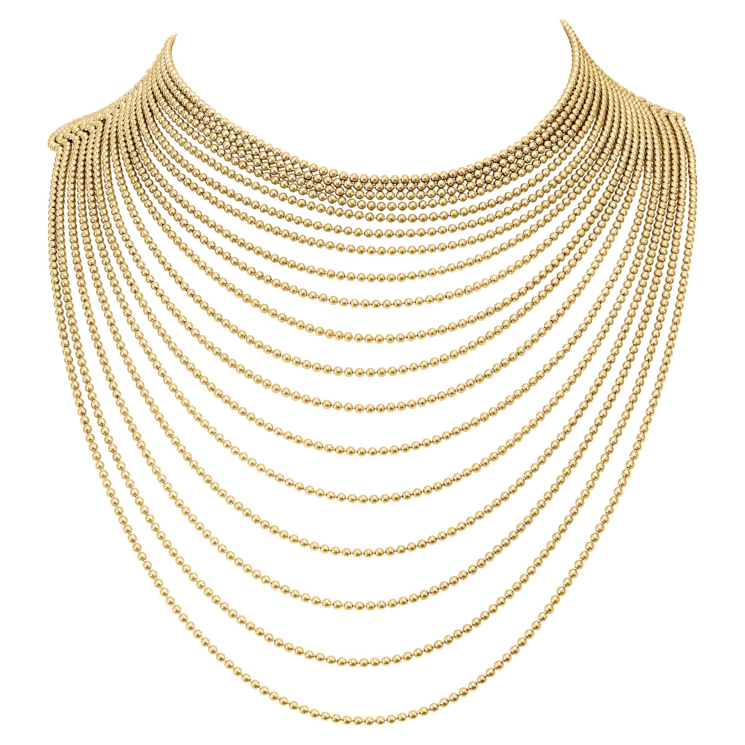 Cartier 'Draperie' Statement Multistrand Necklace in 18ct Yellow Gold Circa 1999
