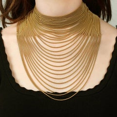 Cartier Draperie Yellow Gold Beaded Vintage Necklace