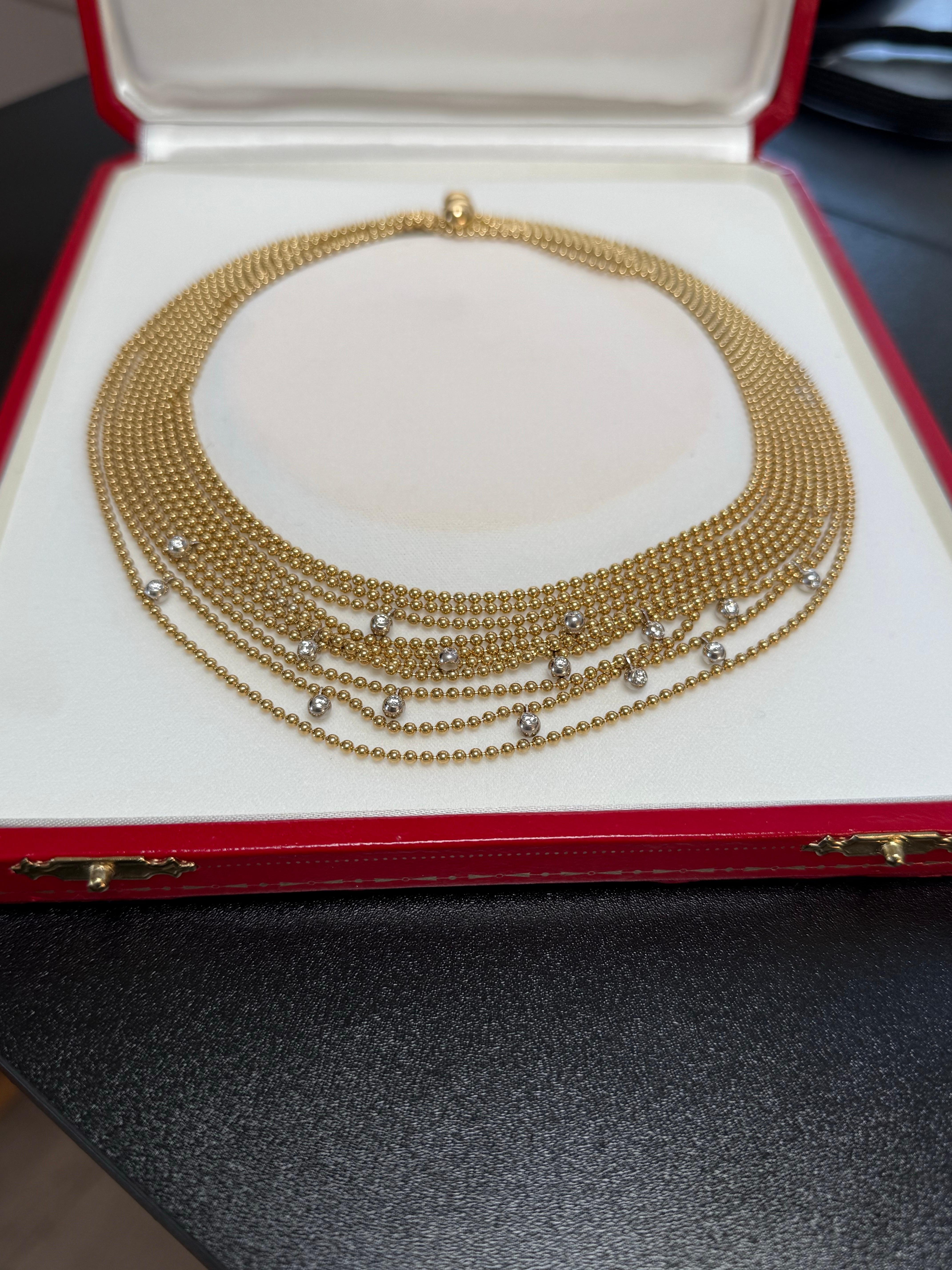 Cartier Draperie Yellow Gold Diamond Necklace For Sale 6