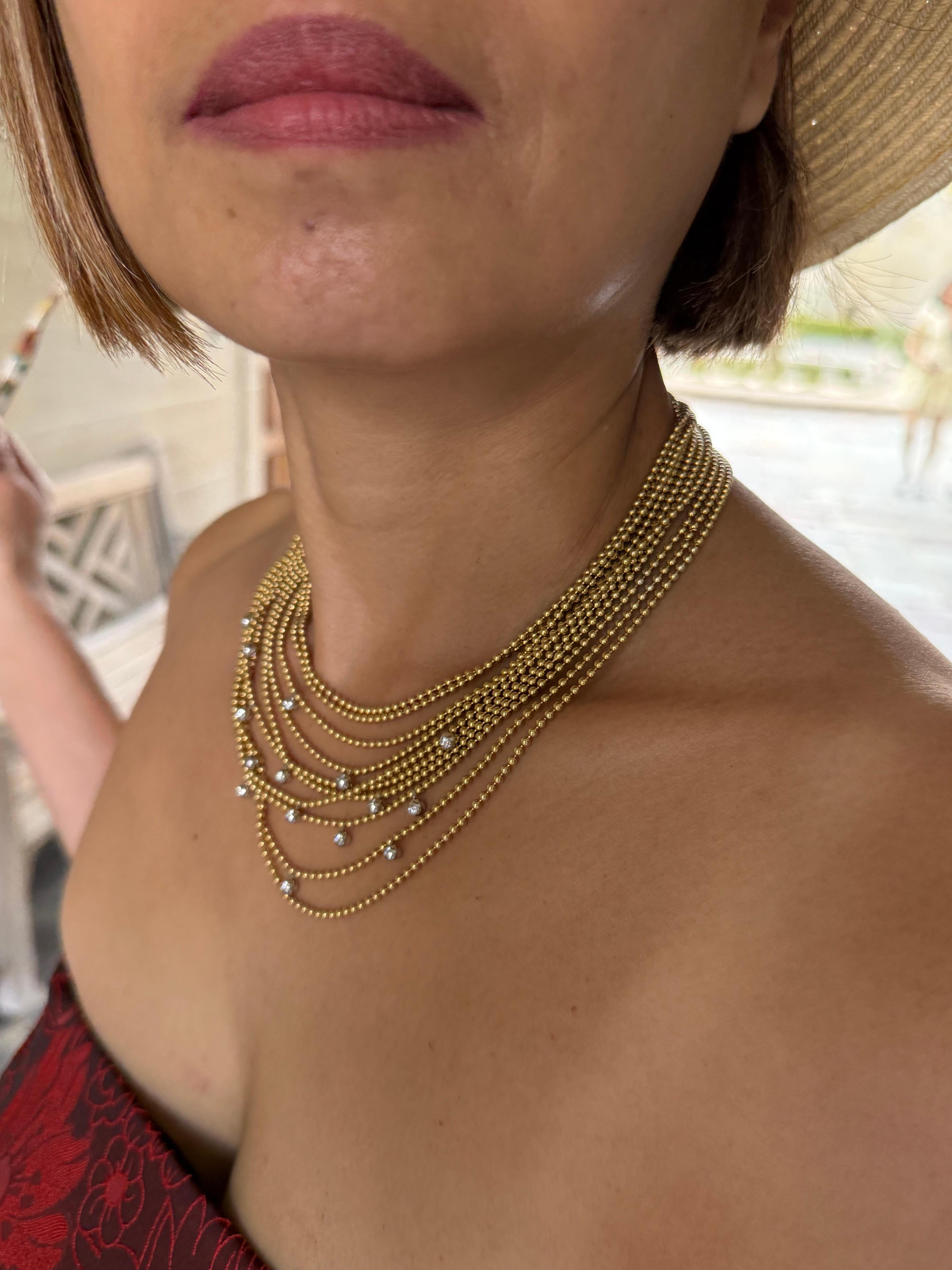 Cartier Draperie Yellow Gold Diamond Necklace For Sale 1