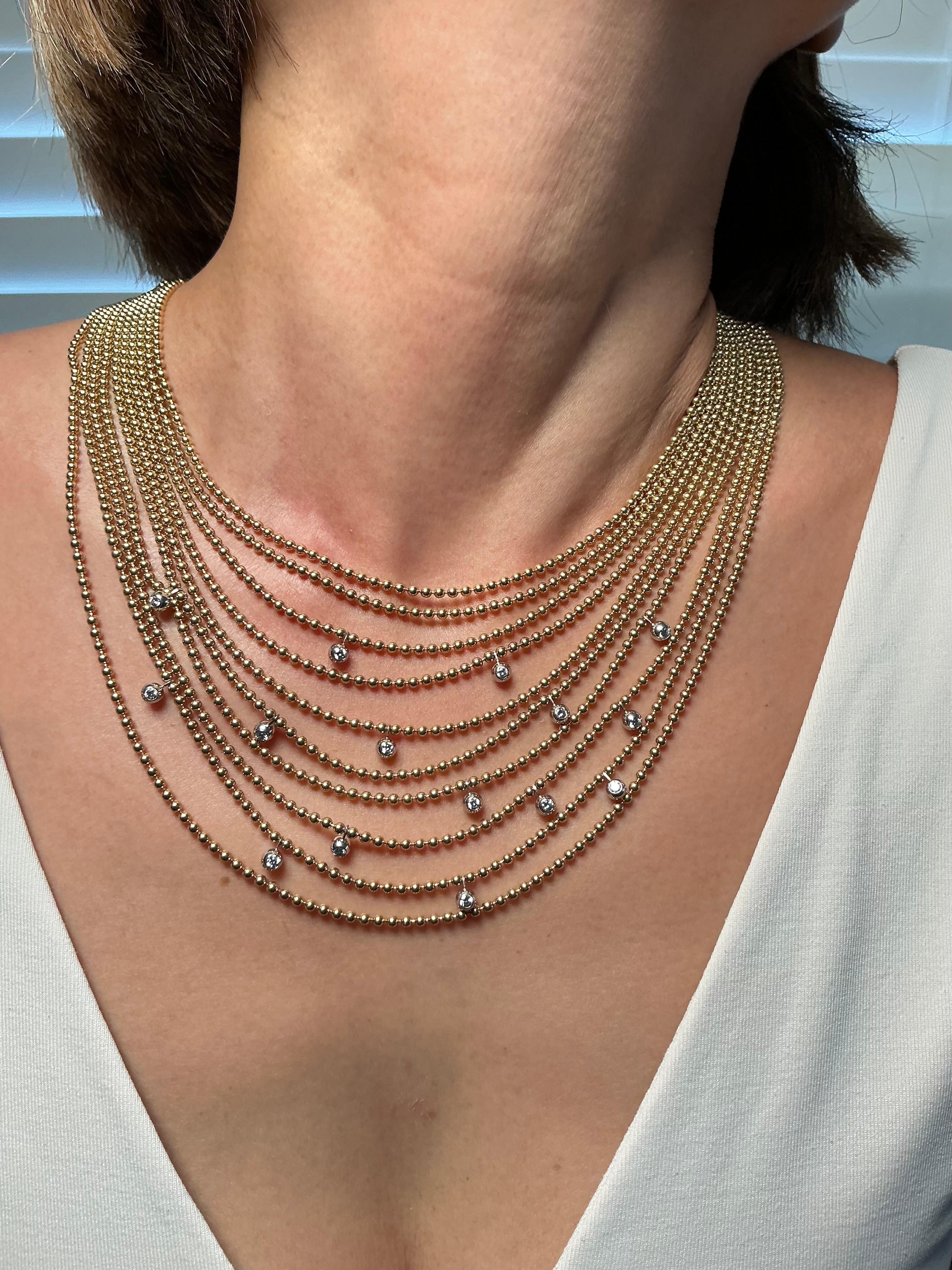 Cartier Draperie Yellow Gold Diamond Necklace For Sale 3
