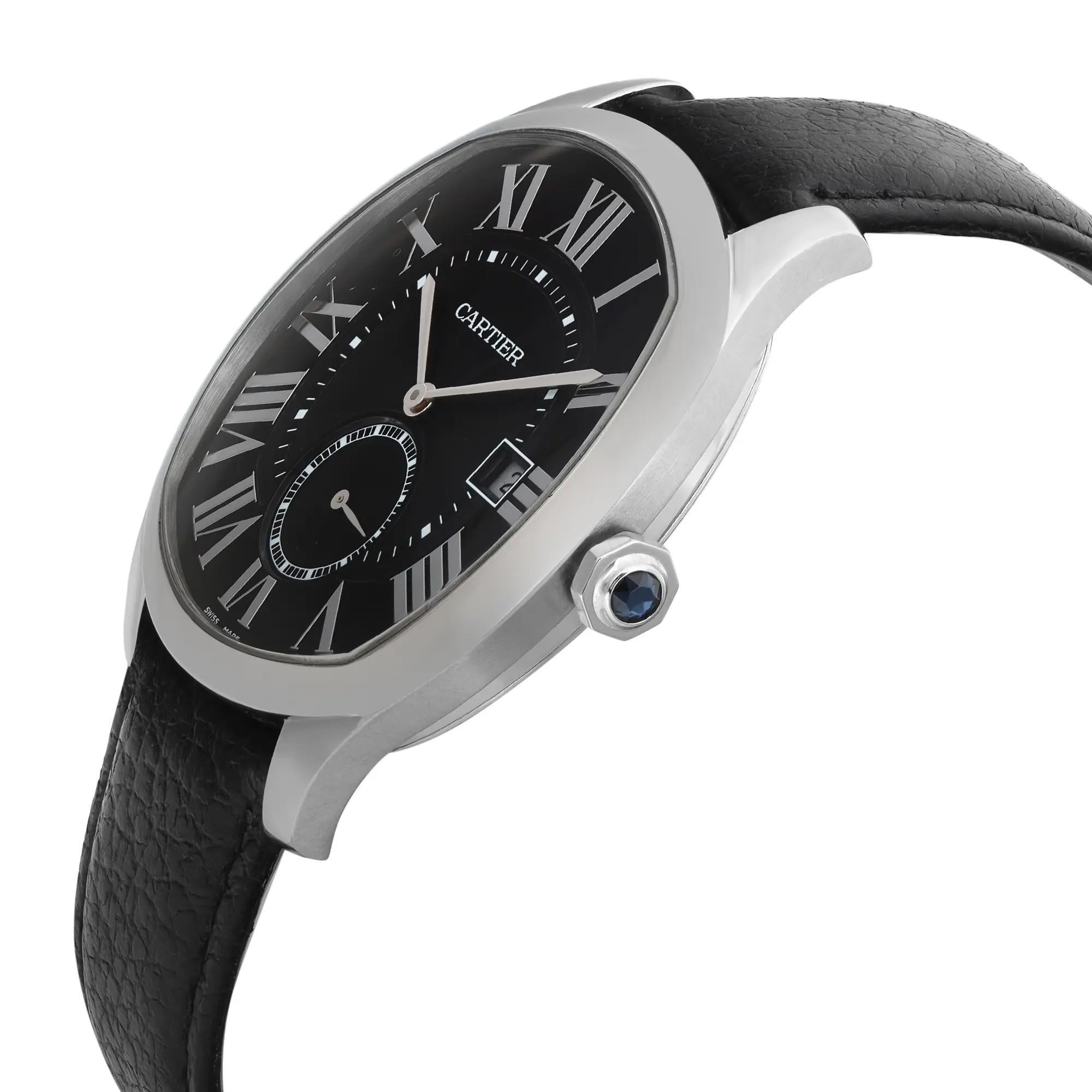 Cartier Drive De 41mm Steel Black Dial Automatic Montre pour hommes WSNM0009 Bon état à New York, NY