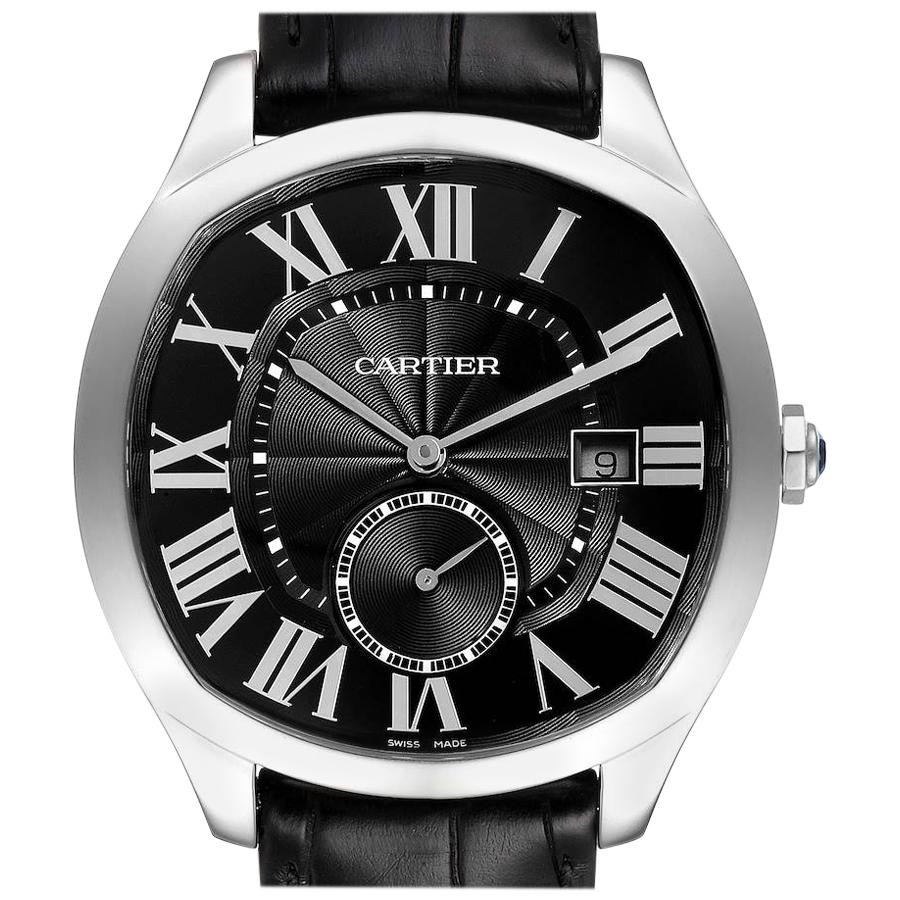 Cartier Drive de Cartier Black Dial Steel Mens Watch WSNM0009 Unworn For Sale