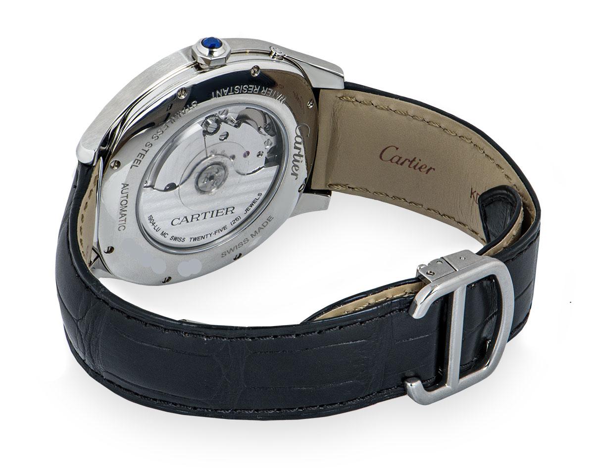 Cartier Drive De Cartier Moon Phases Stainless Steel Silvered Flinque Dial 1