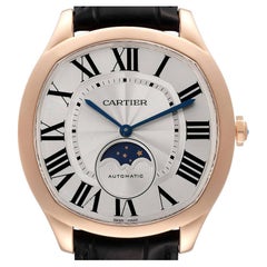 Used Cartier Drive de Cartier Rose Gold Moonphase Mens Watch WGNM0008 Box Papers