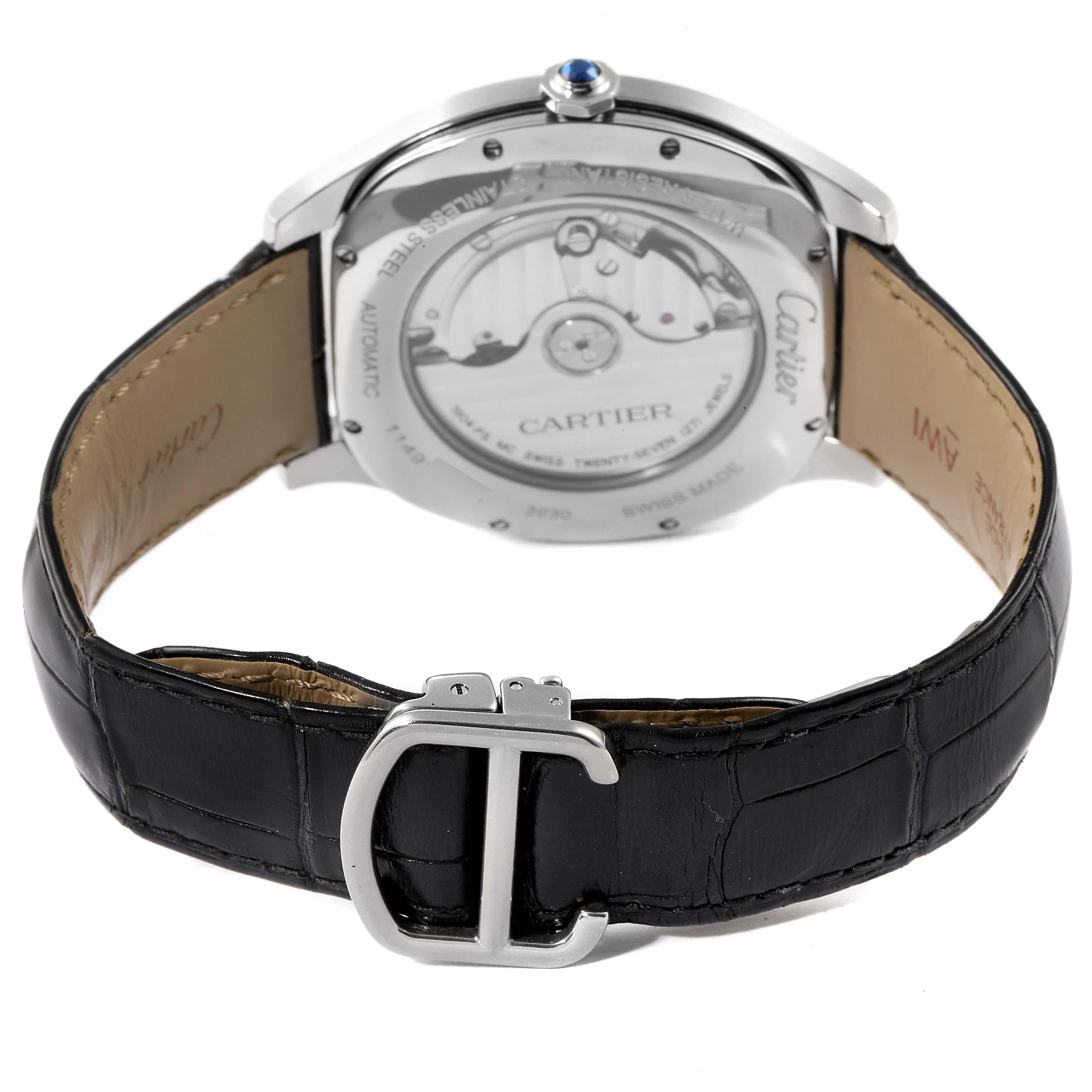 Cartier Drive de Cartier Silver Dial Steel Mens Watch WSNM0004 For Sale 1
